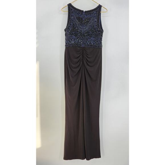 Adrianna Papell Formal Sleeveless Beaded Bodice Mermaid Dress Gown Size 8 - Picture 3 of 6